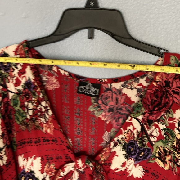 ANGIE Wide Leg bohemian floral jumpsuit with flirty peak a boo twist tie on top - Picture 12 of 13